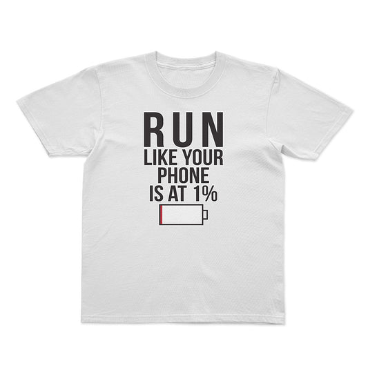 Run Like Your Phone is at 1% Basic Youth Tee
