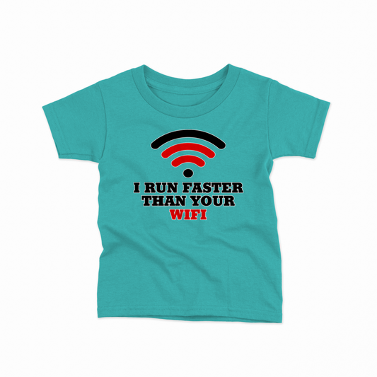 I Run Faster Than Your WiFi Youth Basic Tee