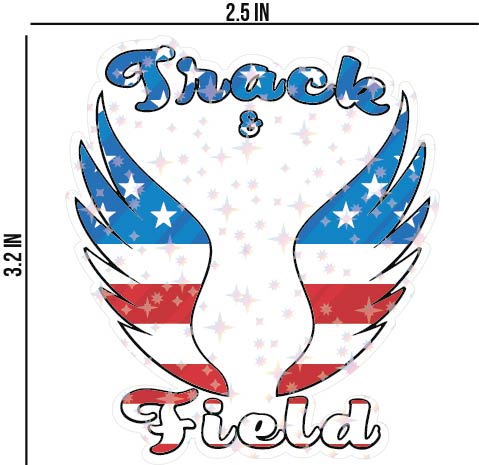Track & Field Patriotic Holographic Sticker