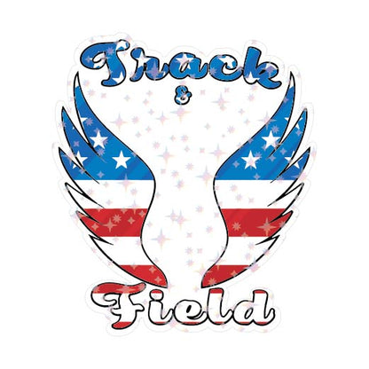 Track & Field Patriotic Holographic Sticker